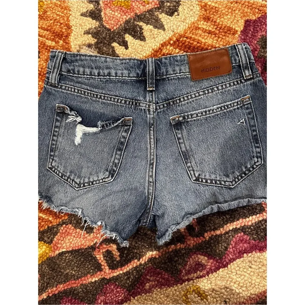 Women’s Distressed Denim Shorts - Blue